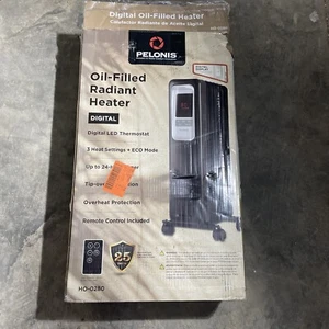 Pelonis Digital Electric Oil-Filled Radiant Portable Heater + Remote PIECE BENT - Picture 1 of 5