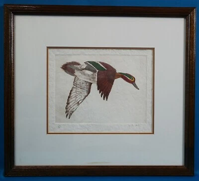 Grabado Victor Hohne firmado y numerado "Free Flight" con certificado de autenticidad Foto 1 de 4