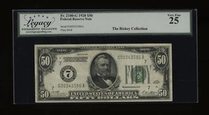 DBR 1928 $50 Chicago Numeral Fr. 2100-G Legacy 25 Serial G00343586A - Picture 1 of 2