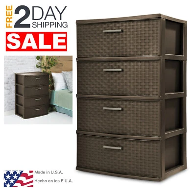 Cajonera De 4 Cajones Marrón Almacenamiento Plástico Para Ropa Interior Pequeños Foto 1 de 4
