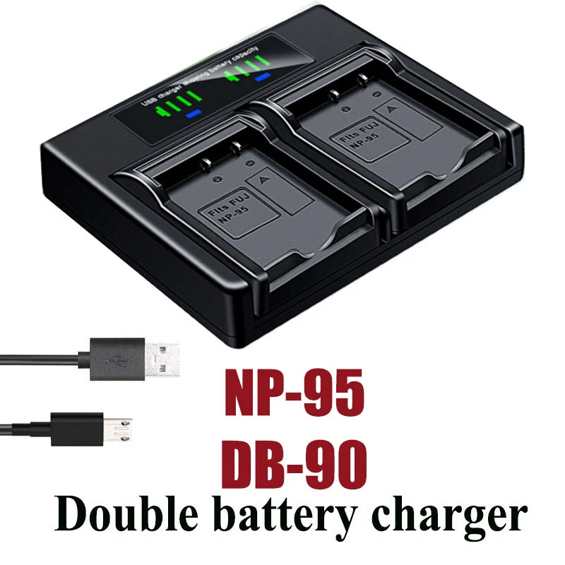 Dual Battery Charger For FUJIFILM NP-95 BC-65N FinePix X100T X-S1 Fujifilm XF10 - Image 1 of 4
