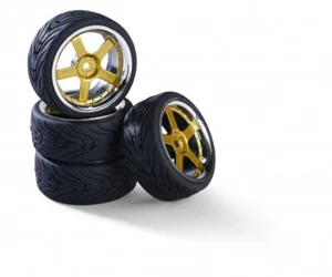 Carson 500900189 - 1:10 Räderset 5 Sp.-Design (4) chrom/gol - Neu - Picture 1 of 1