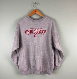 Ohio State Vintage Sweatshirt Grey Crewneck Long Sleeve College Buckeyes Sz L/XL - Picture 1 of 6