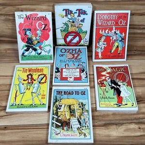 HUGE Lot 7 L. Frank Baum Oz PB Books, VTG Rand McNally Editions Ozma Wizard READ - Picture 1 of 18