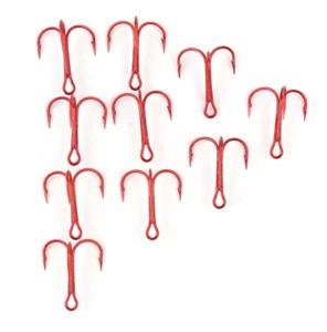 10 Pezzi Ancorette MUSTAD - Treble Ringed Red - Ref. 35647R - Size 3 - CD215 - Imagen 1 de 7