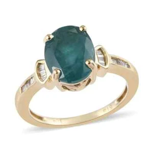 Grandidierite and Diamond Ring Size 6 2.50 ctw 10K Yellow Gold - Picture 1 of 4