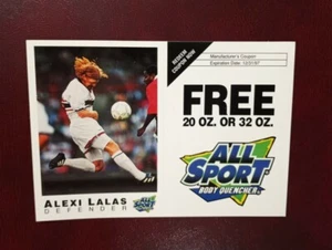 SUPER RARE Alexi Lalas All Sport Body Quencher 1997 Soccer Card Unperforated  - Bild 1 von 8