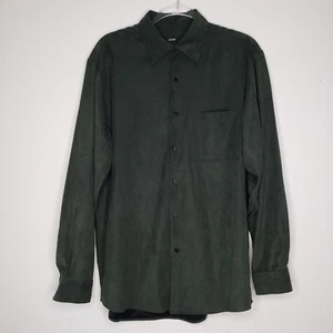Vintage Alfani Button Up Shirt Mens Size Medium Green Pocket Utility Grunge 90s - Picture 1 of 15
