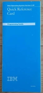 Livre vintage: IBM Quick Reference Card. Memo Commandes DOS 3.3 Edition 1987 - Zdjęcie 1 z 4