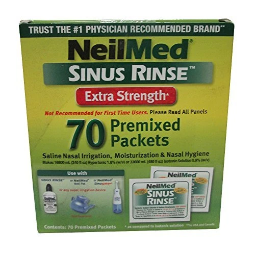 5 Pack Neilmed Sinus Rinse Extra Strength Soothing Saline 70 Packets Each - Image 1 of 1