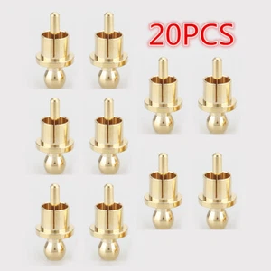 20 x Noise Stopper Gold überzogene Kupferkappen schützen Abdeckung für RCA Jack - Picture 1 of 6