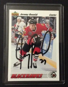 Jeremy Roenick Autograph 91 92 Upper Deck Hockey Card - Imagen 1 de 2