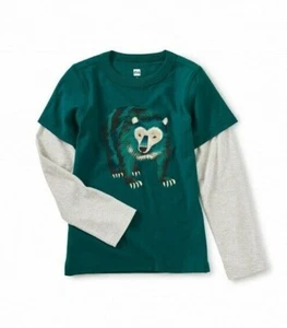 TEA COLLECTION Big Bear Layered Shirt - Jade - NWT Boys 3 - Picture 1 of 1