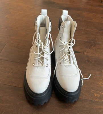 Botas Timberland ReBOTL Sky Plataforma Con Cordones Cuero Blanco Para Mujer Talla 7.5 Botas Foto 1 de 3