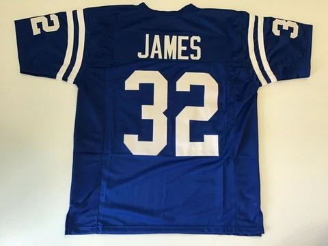 UNSIGNED CUSTOM Sewn Stitched Edgerrin James Blue Jersey - M, L, XL, 2XL Cover