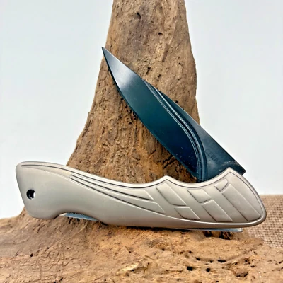 Boker Ceramic Blade Folding Knife 2040 Delta Titanium Handle Germany with Case - Image 1 of 4