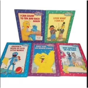 Sesame Street book club hardcover vintage 1990's lot of 5 - Picture 1 of 9
