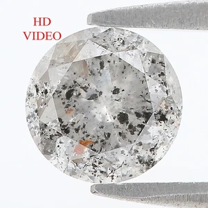 1.53 CT Natural Loose Round Shape Diamond 7.05 MM Salt And Pepper Diamond L3462 - Picture 1 of 8