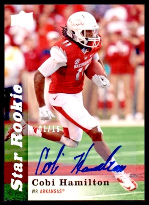 2013 Upper Deck Star Rookie Cobi Hamilton #110 Auto (AU, RC) #1/15 Made Arkansas - Image 1 of 2