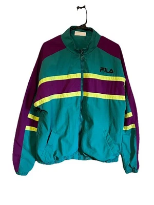 Chaqueta cortavientos FILA Vintage Carter - verde azulado y púrpura - extra grande Foto 1 de 4