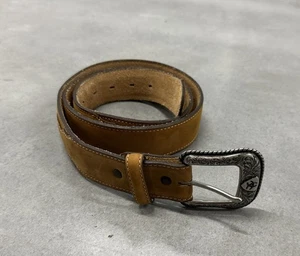 Ariat Herren braun Leder Western Gürtel Gr. 42 geprägt silberne Schnalle Rodeo - Bild 1 von 9