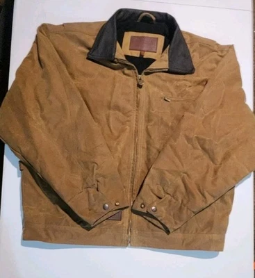 Outback Trading Waxed Canvas Fleece Lined Oilskin Jackhammer Jacket Mens L - Image 1 of 4