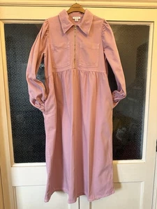 ALIGNE Gabriella Pink Long Sleeved Denim Dress Size12 Rrp £139 RARE - Picture 1 of 11