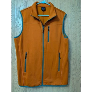 Narragansett Traders Size Large Men's Orange with Gray Zipper Vest - Picture 1 of 5