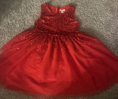 Vestido de fiesta Cat and Jack rojo lentejuelas tul. Navidad/vacaciones/desfile talla 7/8 Foto 1 de 4