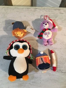 Lot of 5 Small Animal Plush Toys Penguin, Lion, Care Bear, Disney Smalls 463 - Picture 1 of 11