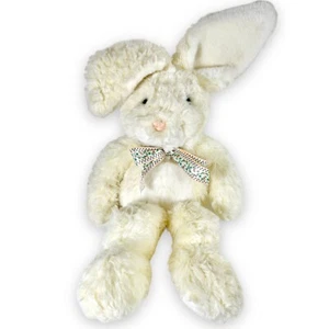 Mary Meyer White Plush Bunny Rabbit w Floral Easter Bow Large Stuffed Animal 32" - Picture 1 of 15