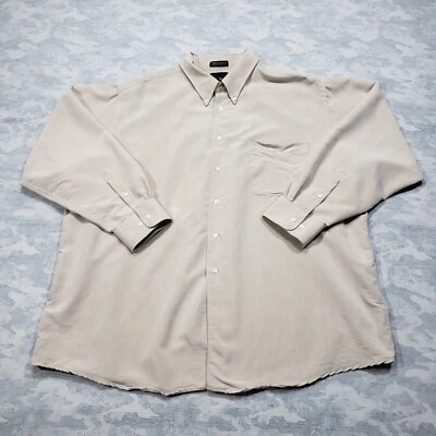 Bill Blass Shirt Mens 18 1/2x34/35 Brown Khaki Long Sleeve Button Down - Image 1 of 4