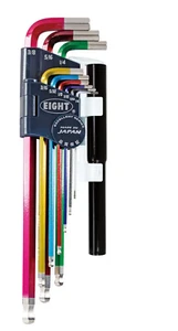 Eight Tool TELC-S9NP Taper Head Hex Key Set of 9 Pcs. Includes Cheater Bar - Picture 1 of 4