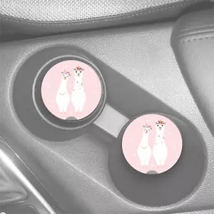 LLAMA PAR DE CORAZONES ROSADOS JUEGO PERSONALIZADO DE 2 MONTAÑAS RUSAS PARA AUTOMÓVIL ARENISCA ABSORBE - Imagen 1 de 1