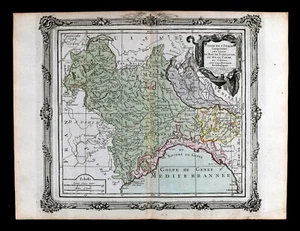 1766 Brion Map North Italy Riviera Nice Monaco Genoa Gulf Turin Parme Europe EU - Picture 1 of 4