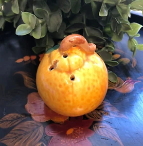 vtg Porcelain ORANGE Salt Shaker 2 1/4" Retro Kitchen Fruit Japan - Picture 1 of 7