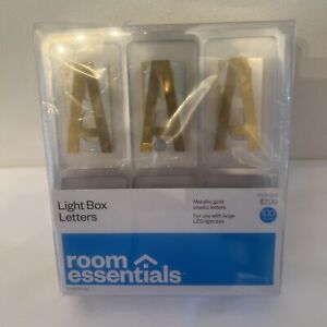 Room Essentials Metallic Gold Light Box Letters 100 Count (for Large Box) - NEW!