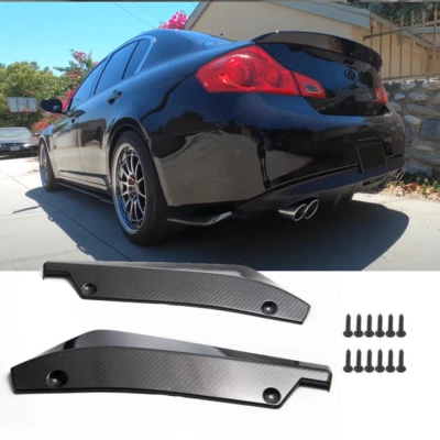 2X Carbon Fiber Style Rear Bumper Diffuser Splitter Canards For INFINITI G35 G37 Foto 1 de 4