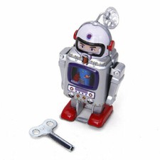 Wind Up Astronaut Walking Robot TIN TOY Clockwork Mechanical - USA Seller