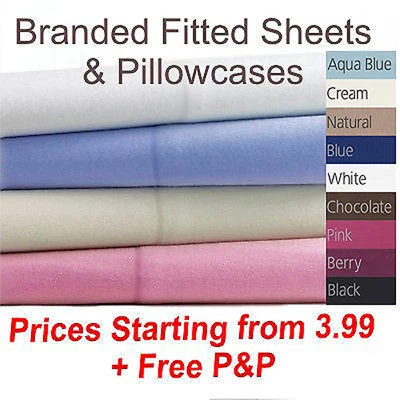 Luxury Soft 100% Polycotton High TC.Count Anti Allergy Full Fitted Sheets