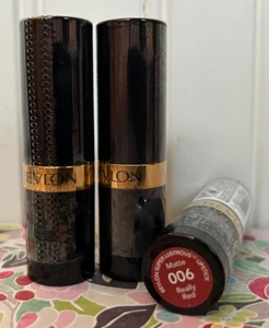 LOT OF 3 REVLON SUPER LUSTROUS MATTE LIPSTICK - REALLY RED #006 NEW & SEALED - Picture 1 of 1