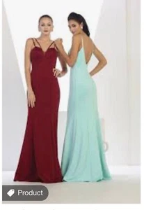 Mayqueen Prom formal Long Dress New with tag NWT Burgundy Stretches SIze 14/16 - Picture 1 of 3