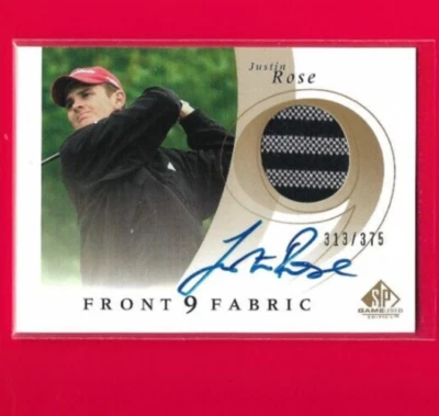 2002 SP Game Used Front 9 JUSTIN ROSE Auto Patch Rookie Fabric Signature #F9S-JR - Image 1 of 2