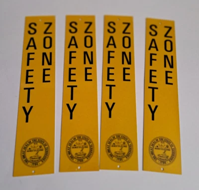 Tennessee Safety Zone Metal Markers Signs Lot of 4 - 10" long - TN SIGNS - Image 1 of 4