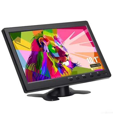10.1" Mini TV IPS Display Portable Monitor AV VGA HDMI Security USB LCD Screen  - Image 1 of 4