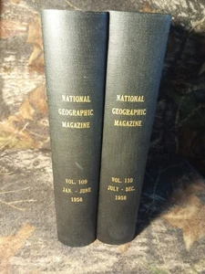 1956 National Geographic Magazine Bound Issues Jan-Dec Vol 1 & 2 HC - Picture 1 of 13