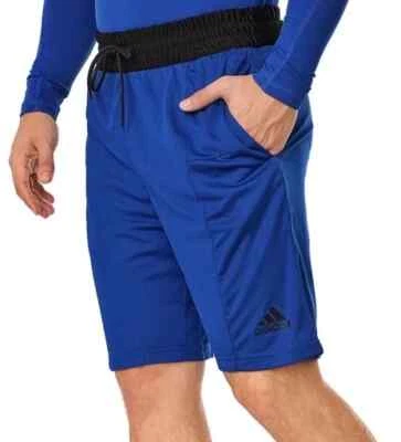 New Adidas Mens Medium Blue Black 3-Stripes Adjustable Fit Shorts DX6660 842020 - Image 1 of 4