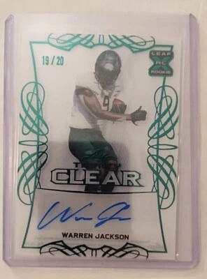 2021 Leaf Trinity Clear Rookie Auto RC /20 Warren Jackson Colorado St Vikings - Image 1 of 2
