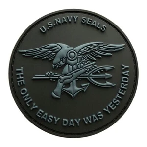 Parche gancho moral US Navy Seals The Only Easy Day Was (goma PVC 3D 3,0 pulgadas) - Imagen 1 de 1