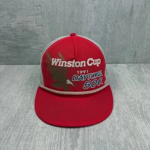 Vintage 1991 Daytona 500 Trucker Hat Cap Snap Back Mesh Rope Winston Cup Racing - Picture 1 of 6